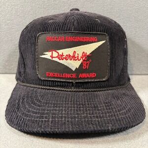 VTG Peterbilt Black Corduroy 'Excellence Award' 1987 Trucker Style Hat Tonkin